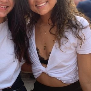 Brandy Melville tie front crop top